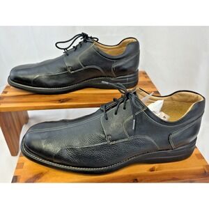 Johnston & Murphy "Shuler Bicycle" Mens Size 16 Black Sheepskin Lace Up Shoes